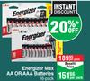 Energizer Max AA Or AAA Batteries 16 Pack-Per Pack