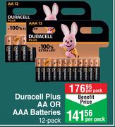 Duracell Plus AA Or AAA Batteries 12 Pack-Per Pack