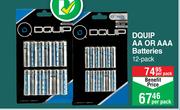 Dquip AA Or AAA Batteries 12 Pack-Per Pack