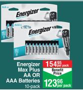 Energizer Max Plus AA Or AAA Batteries 10 Pack-Per Pack