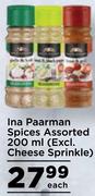 Ina Paarman Spices Assorted (Excl Cheese Sprinkle)-200ml Each