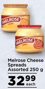 Melrose Cheese Spreads Assorted-250g Each