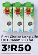 First Choice Long Life UHT Cream-For 3 x 250ml
