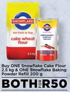 Snowflake Cake Flour 2.5kg & One Snowflake Baking Powder Refill 200g-For Both