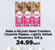 Bake A Lot.Yum Seed Crackers Cayenne Pepper, Lightly Salted Or Rosemary-105g Each