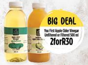 You First Apple Cider Vinegar (Unfltered Or Filtered)-For 2 x 500ml