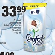 Comfort Concentrated Fabric Conditioner Refill Pouch(Selected)-800ml Each