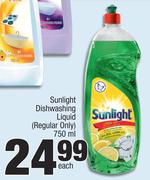 Sunlight Dishwashing Liquid (Regular Only)-750ml Each
