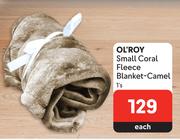 Ol'Roy Small Coral Fleece Blanket Camel-1's Each