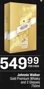 Johnnie Walker Gold Premium Whisky And 2 Glasses-750ml Per Pack