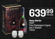Remy Martin VSOP Fine Champagne Cognac And 2 Glasses-750ml Per Pack