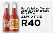 Marty's Spiced Tomato Juice Or Virgin Bloody Mary-For Any 2 x 275ml