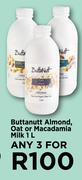 Buttanutt Almond Oat Or Macadamia Milk-For Any 3 x 1Ltr