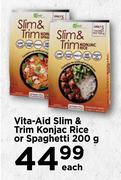 Vita-Ais Slim & Trim Konjac Rice Or Spaghetti-200g Each