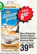 Blue Diamond Barista Blend Almond Breeze Almond Milk Assorted-1Ltr