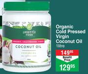 Lifestyle Foods Organic Cold Pressed Virgin Coconut Oil-1Ltr