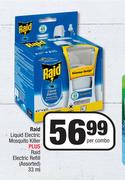 Raid Liquid Electric Mosquito Killer Plus Raid Electric Refill (Assorted)-33ml Per Combo