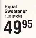 Equal Liquid Sweetener 100 Sticks