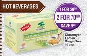 Closemyer Lemon Ginger Tea-For 2 x 10 Bags
