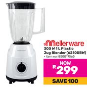 Mellerware 300W 1Ltr Plastic Jug Blender 62100BW