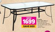 6 Seater Glass Table 180cm