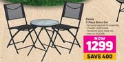 Parma 3 Piece Bistro Set