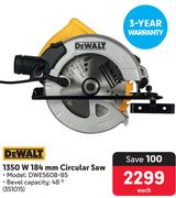 DeWalt 1350W 184mm Circular Saw DWE560B-BS