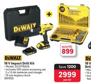 DeWalt 18V Impact Drill Kit DCD776S2A-Per Kit