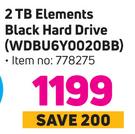 WD 2 TB Elements Black Hard Drive (WDBU6Y0020BB)