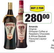 Amarula Original, Ethiopian Coffee Or Raspberry Chocolate & African Baobab Flavoured Liqueur-2x750ml