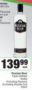 Russian Bear Triple Distilled Vodka (Including Flavours Excluding Double Cut)-750ml Each
