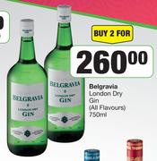Belgravia London Dry Gin (All Flavours)-For 2 x 750ml 