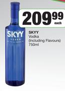SKYY Vodka (Including Flavours)-750ml Each