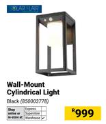 Solar Flair Wall Mount Cylindrical Light Black