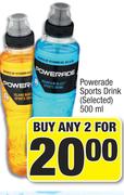 Powerade Sports Drink (Selected)-For Any 2 x 500ml