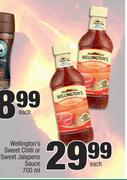 Wellington's Sweet Chilli Or Sweet Jalapeno Sauce-700ml Each
