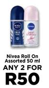 Nivea Roll on Assorted-For Any 2 X 50ml