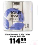 Food Lover's 3 Ply Toilet Paper Rolls-18s Each