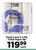 Food Lover's 2 Ply Toilet Paper-18s Each