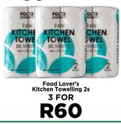 Food Lover's Kitchen Towelling-For 3 x 2s