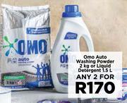 Omo Auto Washing Powder 2kg Or Liquid Detergent 1.5Ltr-For Any 2