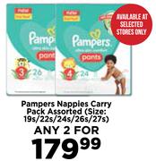 Pampers Nappies Carry Pack Assorted-For Any 2