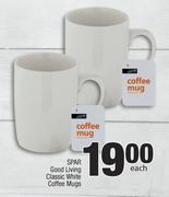 Spar Good Living Classic White Coffee Mugs-Each