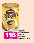 Nescafe Ricoffy Soluble Chcory & Coffee Granules-750g Each