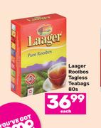 Laager Rooibos Tagless Teabags-80's PackEach