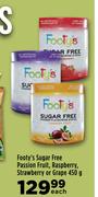 Footy's Sugar Free Passion Fruit, Raspberry, Strawberry Or Grape-450g Each