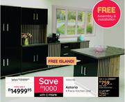 Astoria 4 Piece Kitchen Unit WithFreeIsland (Free Assembly & Installation) 10302702