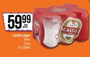 Castle Lager Beer Cans-6 x 330ml