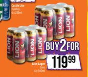 Lion Lager Cans-2 x 6 x 500ml