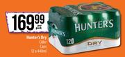 Hunter's Dry Cider Cans-12 x 440ml Per Pack